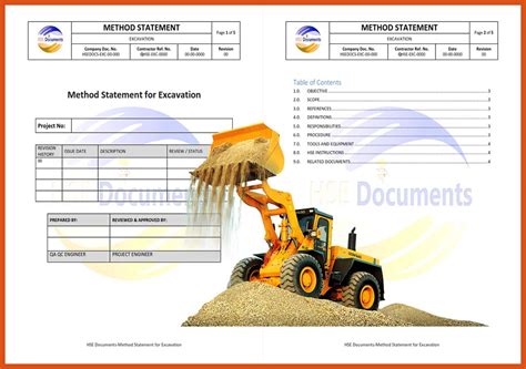 method statement for mini digger|Method statement for excavations .